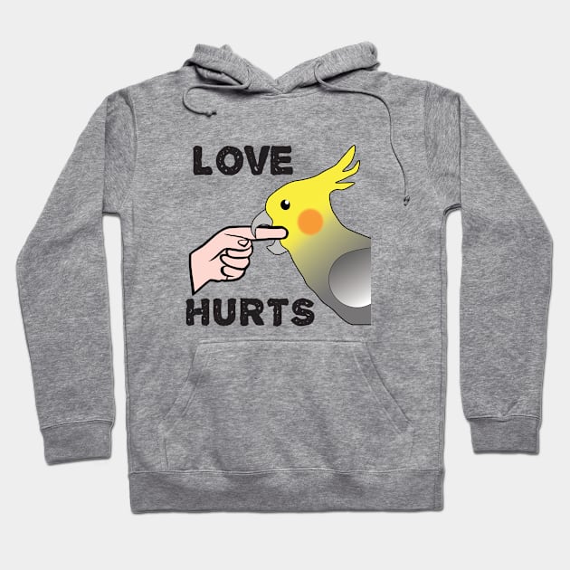 Love Hurts - Cockatiel Male Hoodie by Einstein Parrot